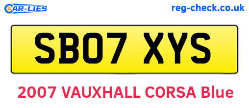 SB07XYS are the vehicle registration plates.