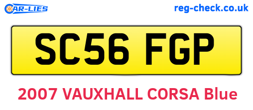 SC56FGP are the vehicle registration plates.
