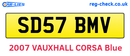 SD57BMV are the vehicle registration plates.