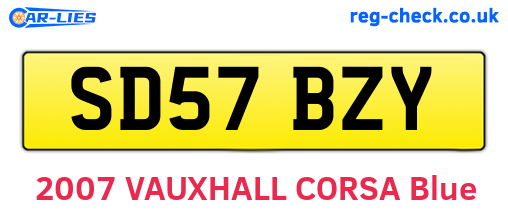 SD57BZY are the vehicle registration plates.