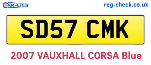 SD57CMK are the vehicle registration plates.
