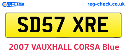 SD57XRE are the vehicle registration plates.