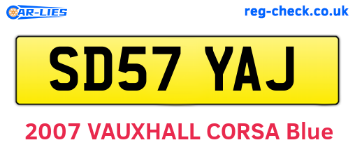 SD57YAJ are the vehicle registration plates.