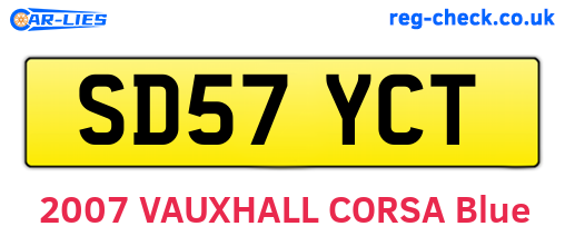 SD57YCT are the vehicle registration plates.