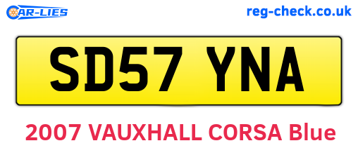 SD57YNA are the vehicle registration plates.
