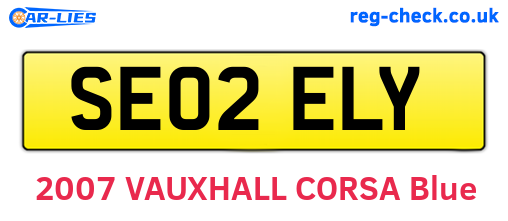SE02ELY are the vehicle registration plates.