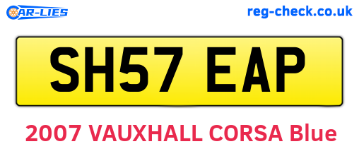 SH57EAP are the vehicle registration plates.