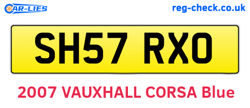 SH57RXO are the vehicle registration plates.