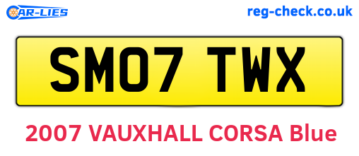SM07TWX are the vehicle registration plates.