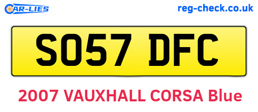 SO57DFC are the vehicle registration plates.
