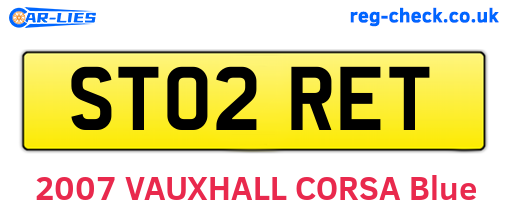 ST02RET are the vehicle registration plates.