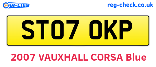 ST07OKP are the vehicle registration plates.