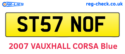 ST57NOF are the vehicle registration plates.