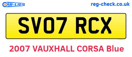 SV07RCX are the vehicle registration plates.