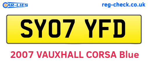 SY07YFD are the vehicle registration plates.