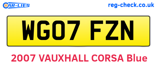 WG07FZN are the vehicle registration plates.