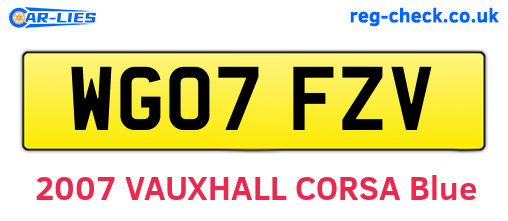 WG07FZV are the vehicle registration plates.