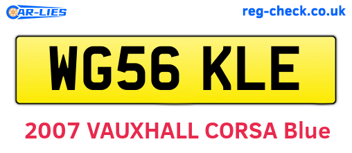 WG56KLE are the vehicle registration plates.