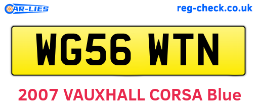 WG56WTN are the vehicle registration plates.