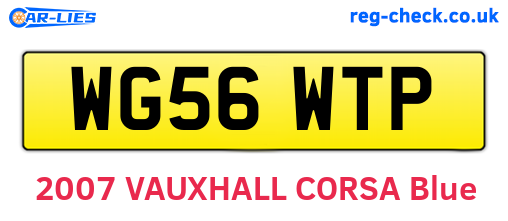 WG56WTP are the vehicle registration plates.