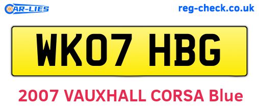 WK07HBG are the vehicle registration plates.