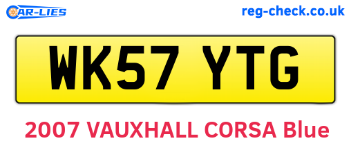 WK57YTG are the vehicle registration plates.