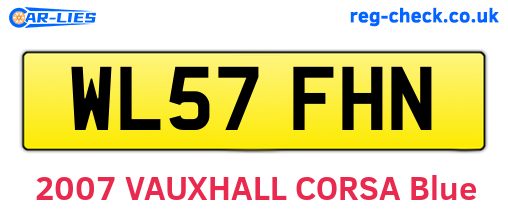 WL57FHN are the vehicle registration plates.