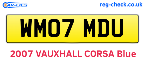 WM07MDU are the vehicle registration plates.