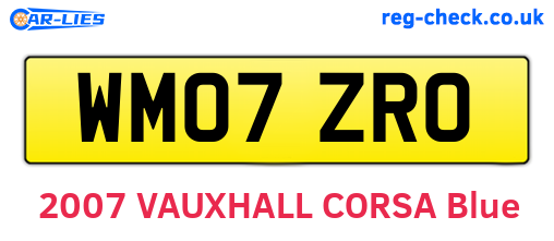 WM07ZRO are the vehicle registration plates.