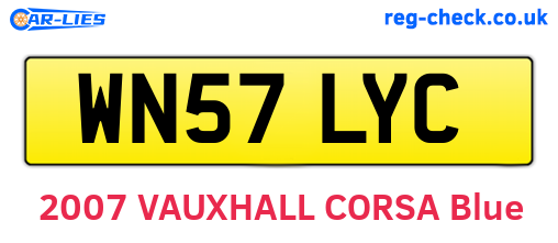 WN57LYC are the vehicle registration plates.