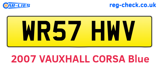 WR57HWV are the vehicle registration plates.