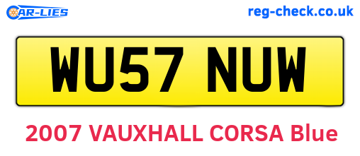 WU57NUW are the vehicle registration plates.