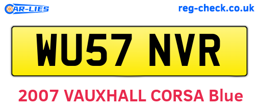WU57NVR are the vehicle registration plates.