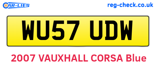WU57UDW are the vehicle registration plates.
