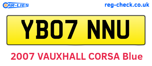 YB07NNU are the vehicle registration plates.