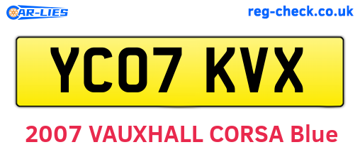 YC07KVX are the vehicle registration plates.