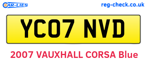 YC07NVD are the vehicle registration plates.