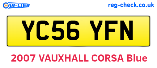 YC56YFN are the vehicle registration plates.