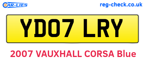 YD07LRY are the vehicle registration plates.
