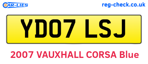 YD07LSJ are the vehicle registration plates.