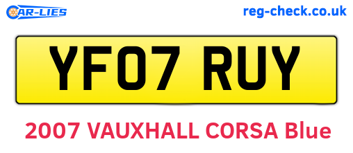YF07RUY are the vehicle registration plates.