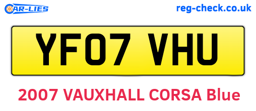 YF07VHU are the vehicle registration plates.