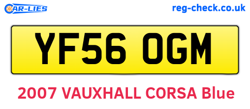 YF56OGM are the vehicle registration plates.