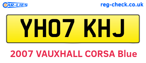 YH07KHJ are the vehicle registration plates.