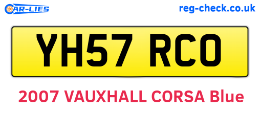 YH57RCO are the vehicle registration plates.