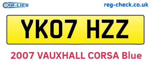 YK07HZZ are the vehicle registration plates.