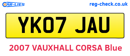 YK07JAU are the vehicle registration plates.