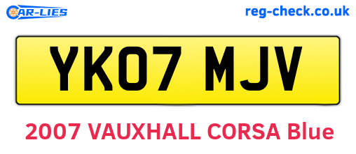 YK07MJV are the vehicle registration plates.