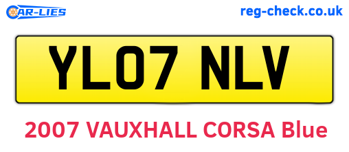 YL07NLV are the vehicle registration plates.