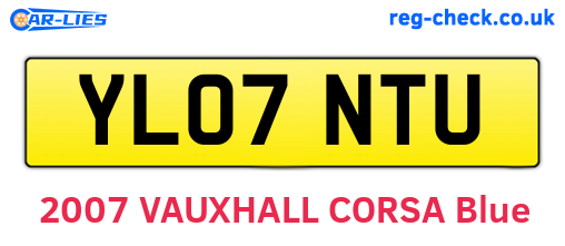 YL07NTU are the vehicle registration plates.